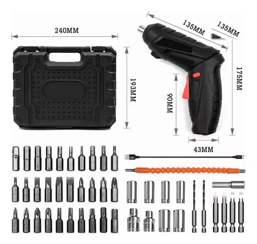 Juego de Destornillador Eléctrico Inalambrico de 47 piezas